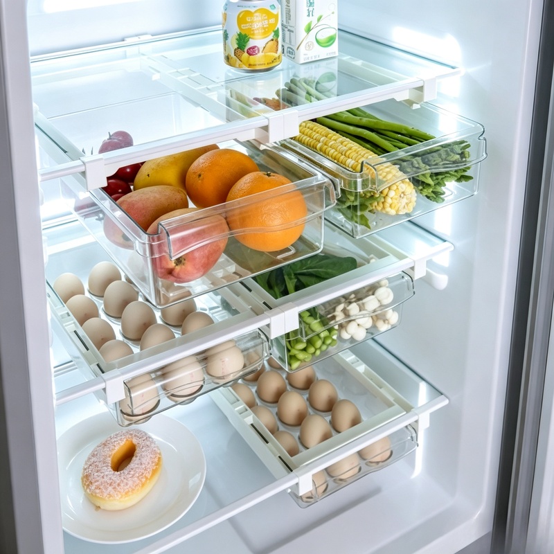 صندوق تخزين معلق منزلق للثلاجة - مراجعة Food Storage With Dividers وسعره